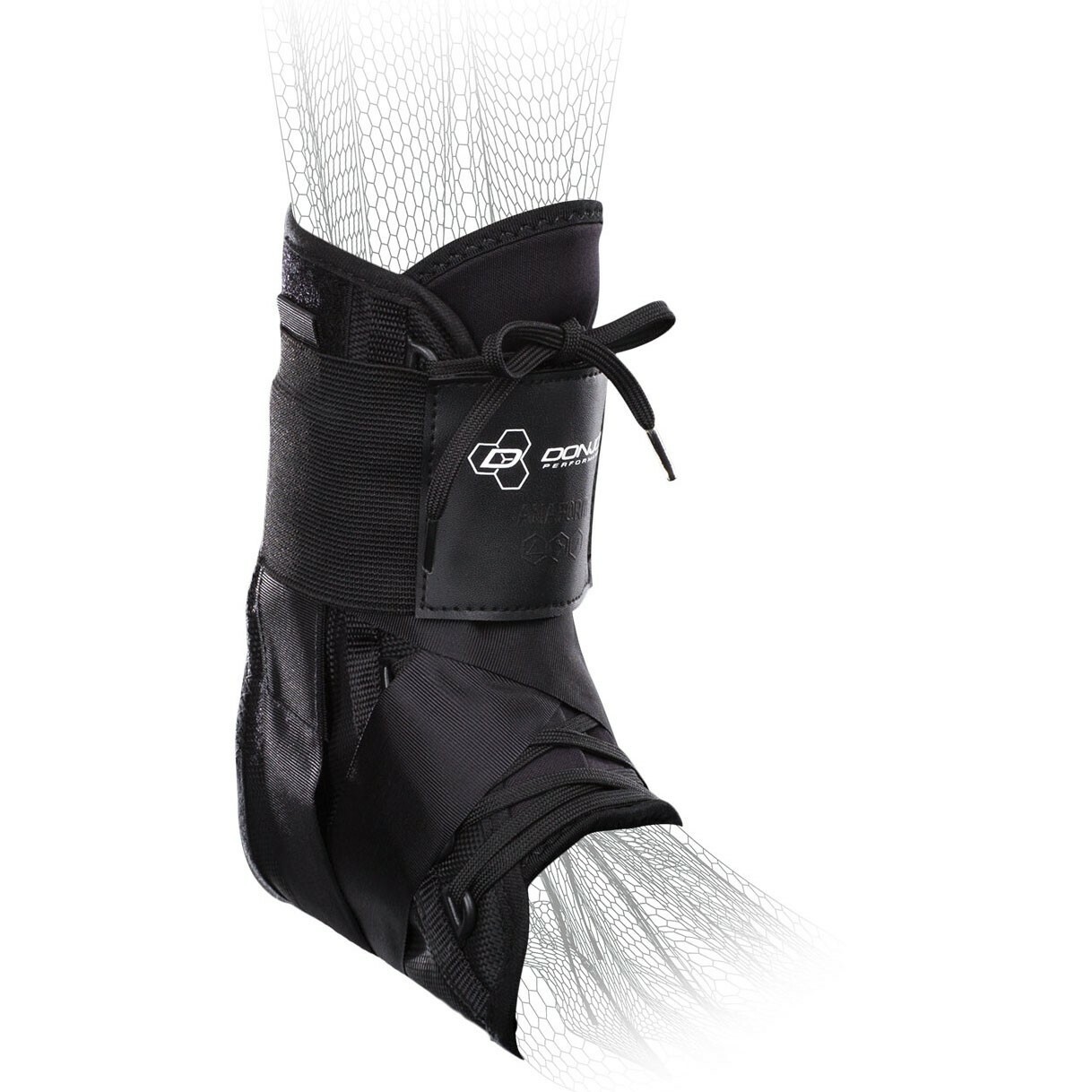 DonJoy Performance Size M Lace-Up Ankle Brace Black Lot of 2 Figure 8 Straps