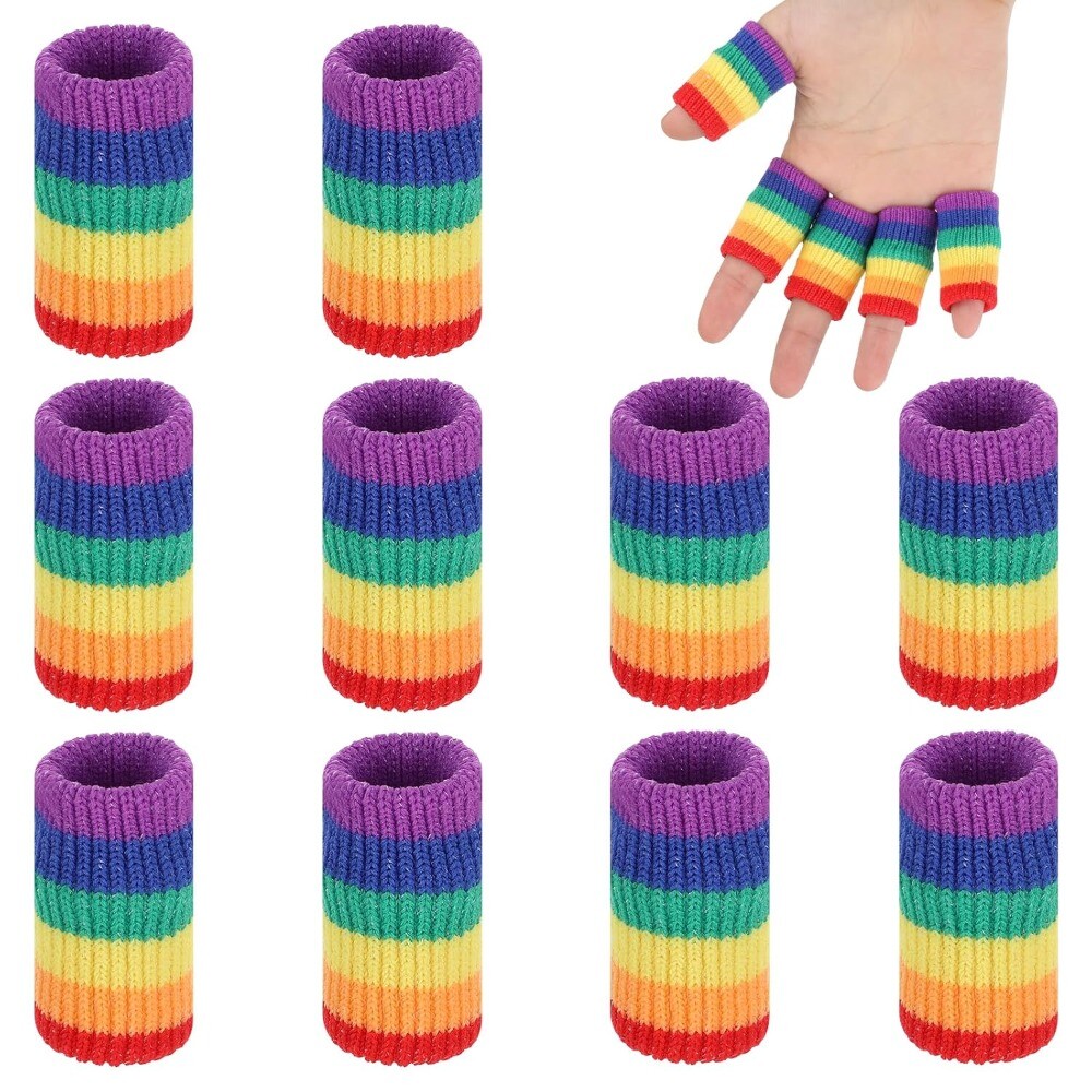 FOSVBEY 10-30 PCS Crochet Finger Guard Finger Covers Finger Sleeves for Sport