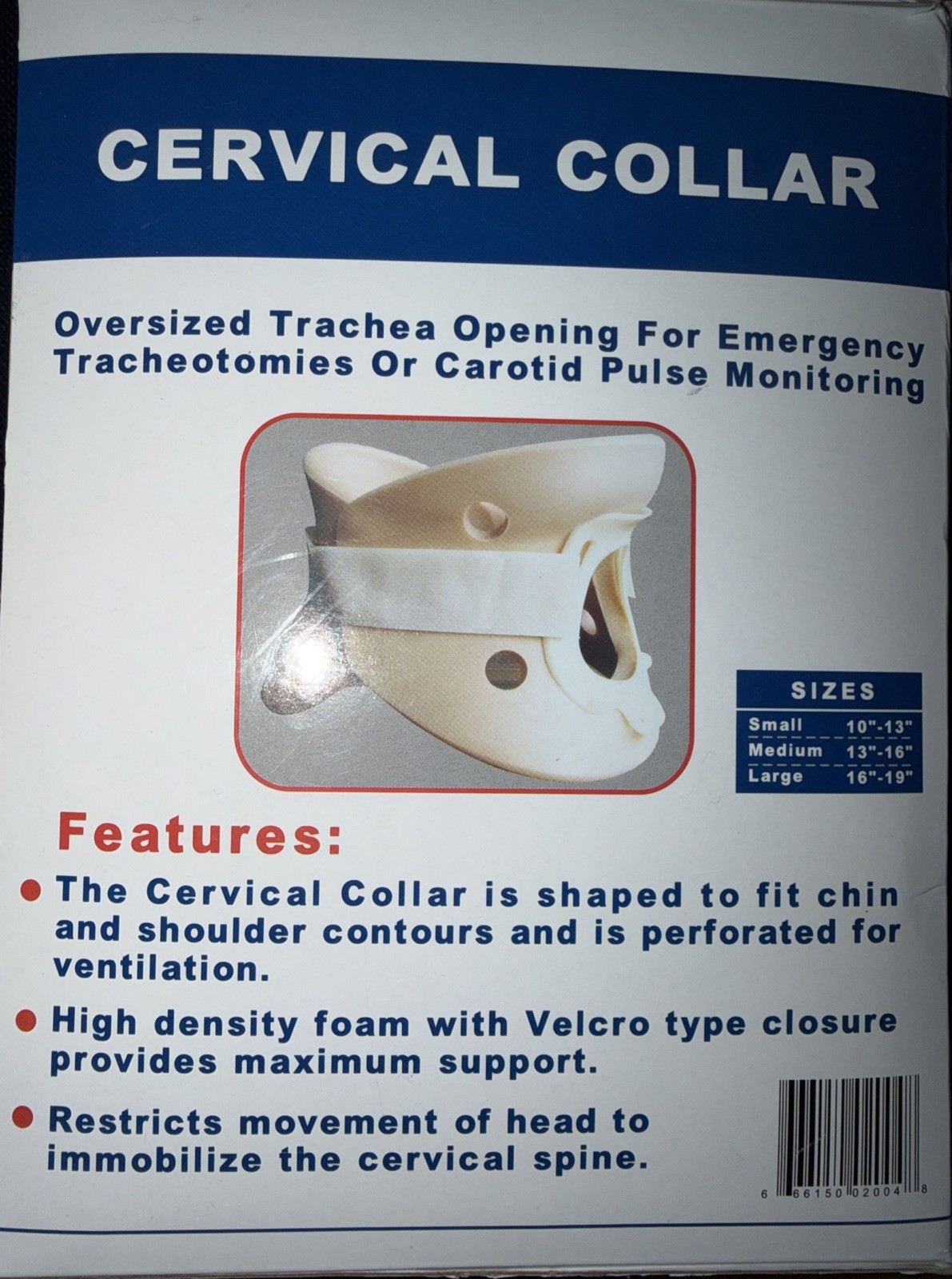 Cervical Collar. Size medium.