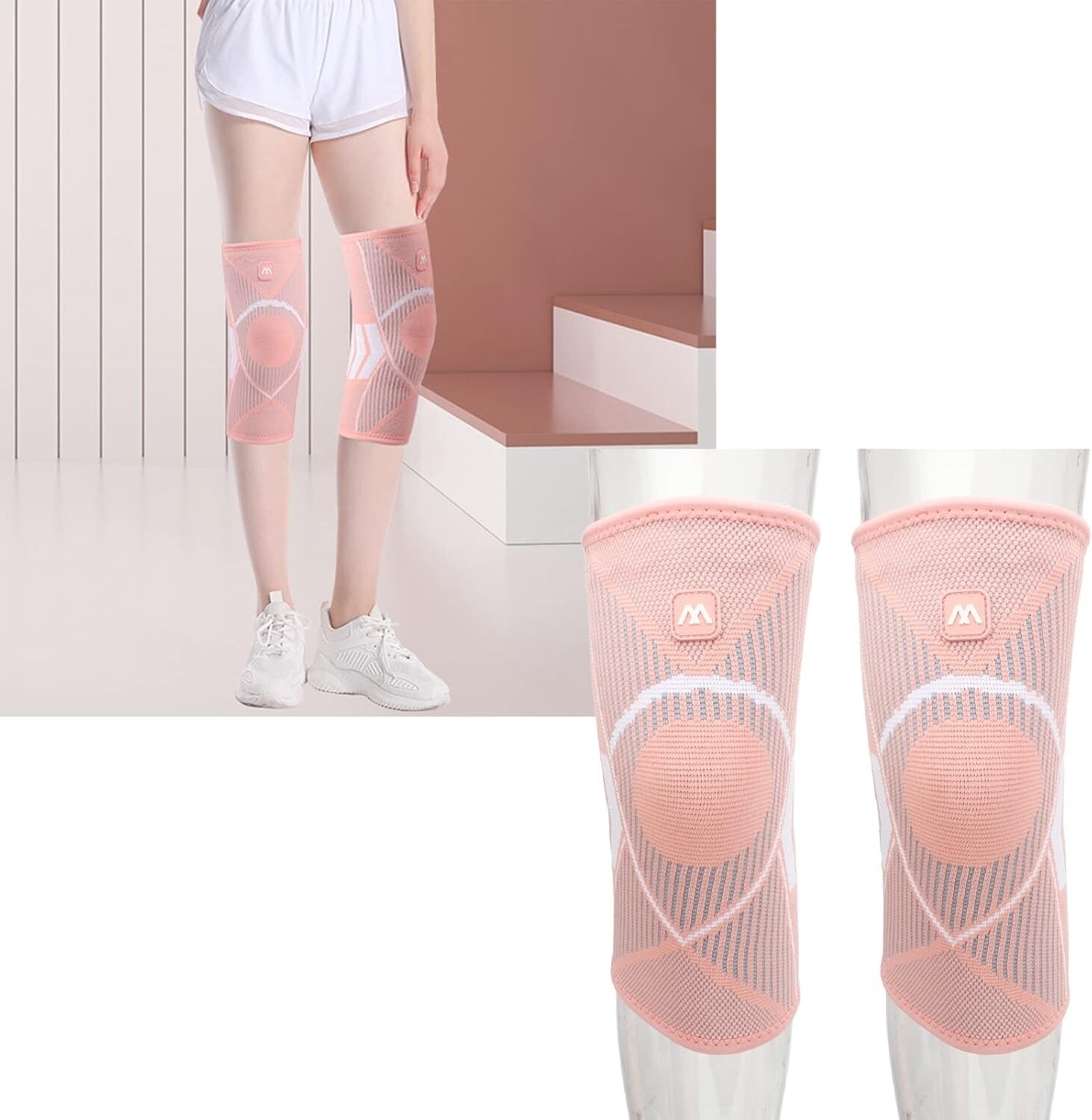 2 PCS Knee Sleeve Compression Knee Pads Breathable Nylon Knitted Kneepad XL