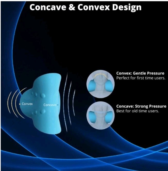 Neck Stretcher Cervical Chiropractic Pillow for Pain Relief Black