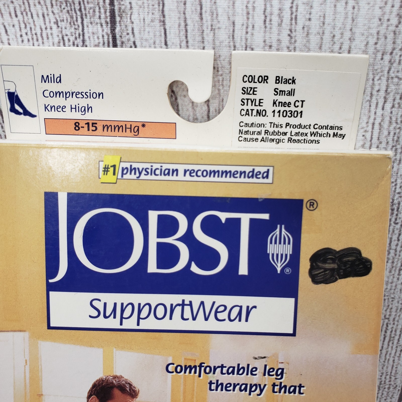 JOBST SupportWear Socks For Men Knee High 8-15 mmHg Black Size SMALL/ 1 Pair/NEW