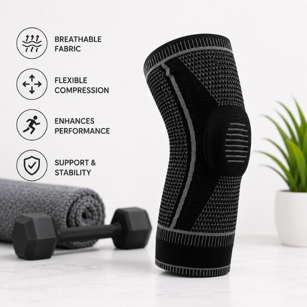 Knee Compression Sleeve Brace Support for Running Joint Stability Pain Relief