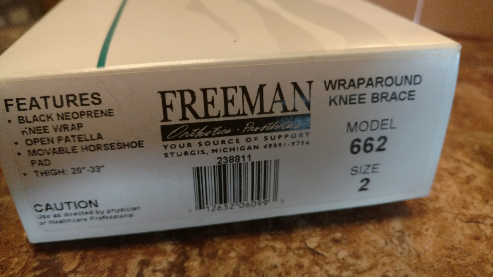 Freeman 662 Size 2 Thigh 20″-33″ Wrap-Around Knee Brace