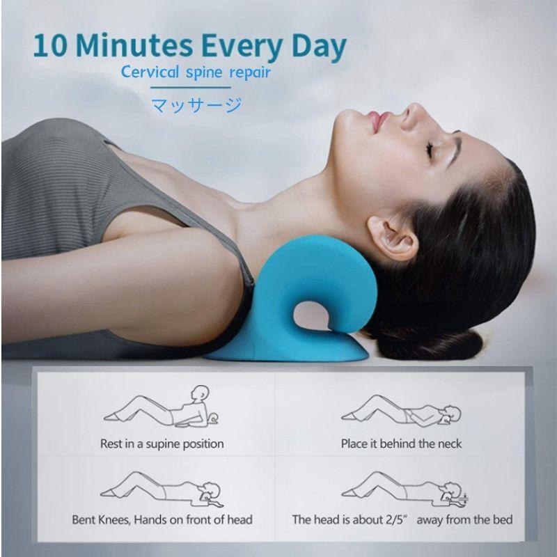 Neck Shoulder Stretcher Relaxer Cervical Chiropractic Traction Device Pillow