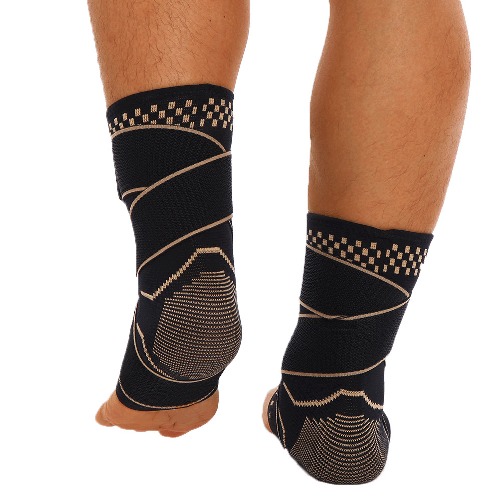 Copper Ankle Support Compression Sleeve Brace Foot Pain Relief Plantar Fasciitis
