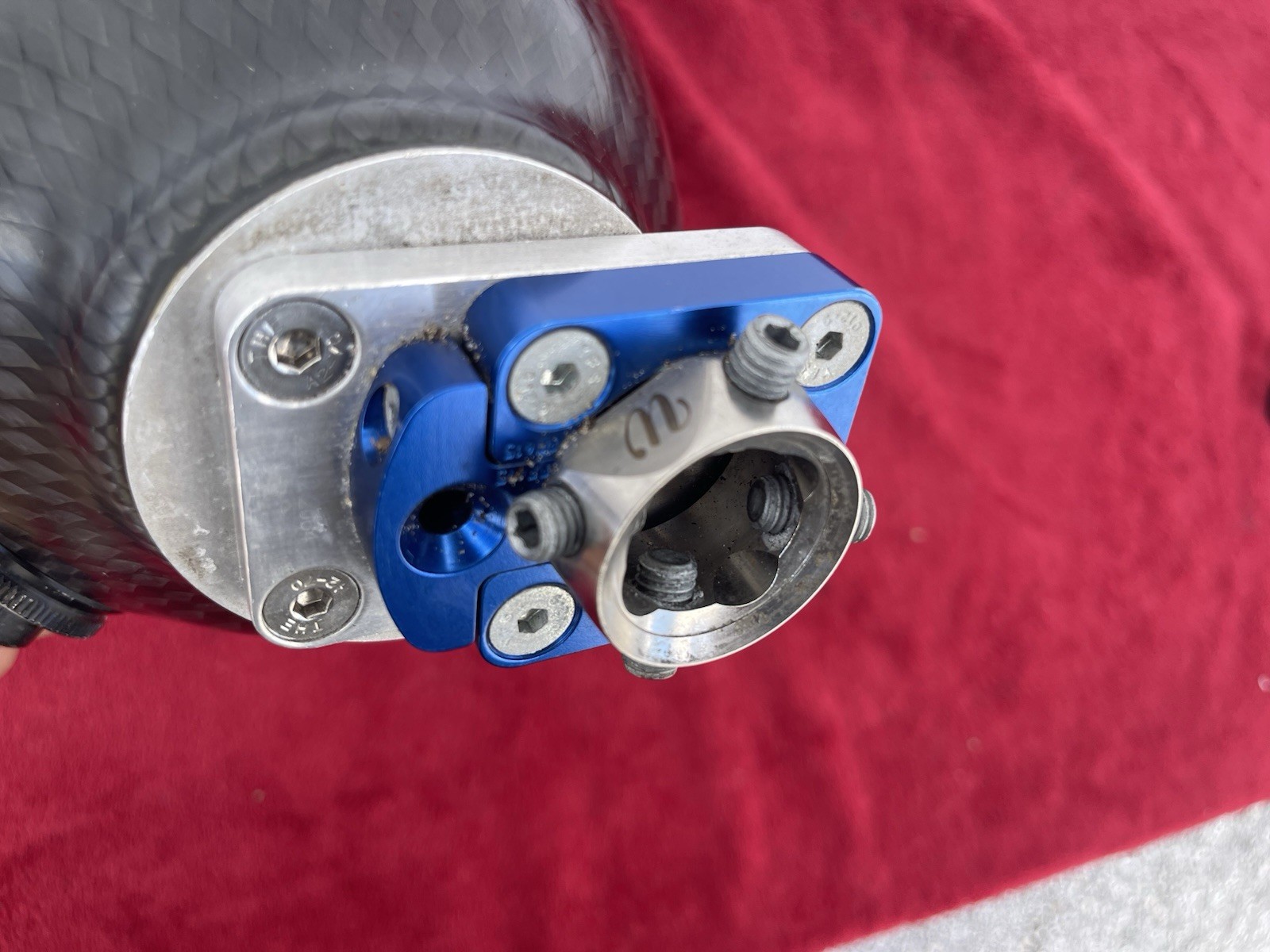 Above Knee Prosthetic Socket Left leg Carbon W Mounting Plate As Pictured.