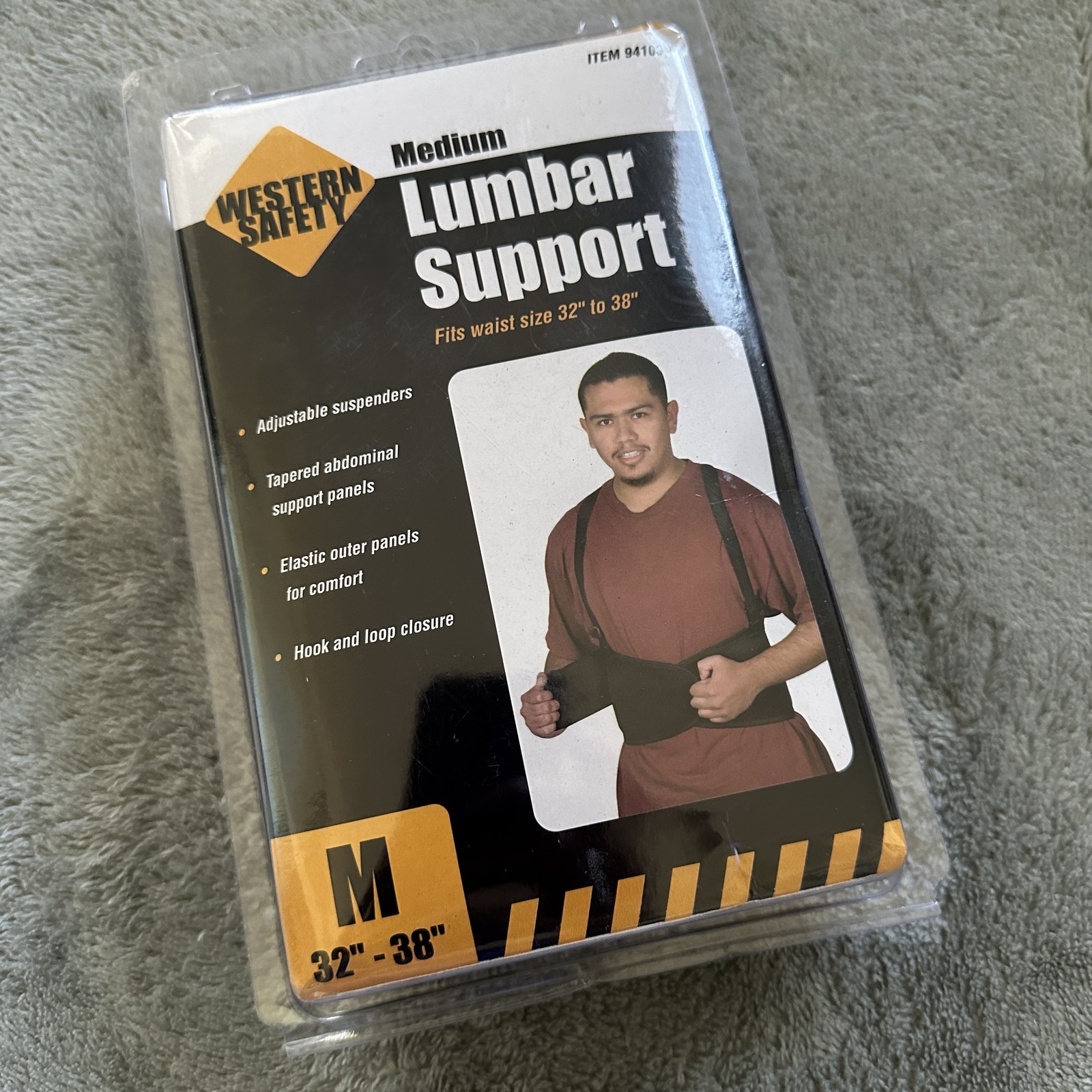 WESTERN SAFETY Lumbar Support Belt Medium 32-38 Adjustable Suspenders New Sealed
