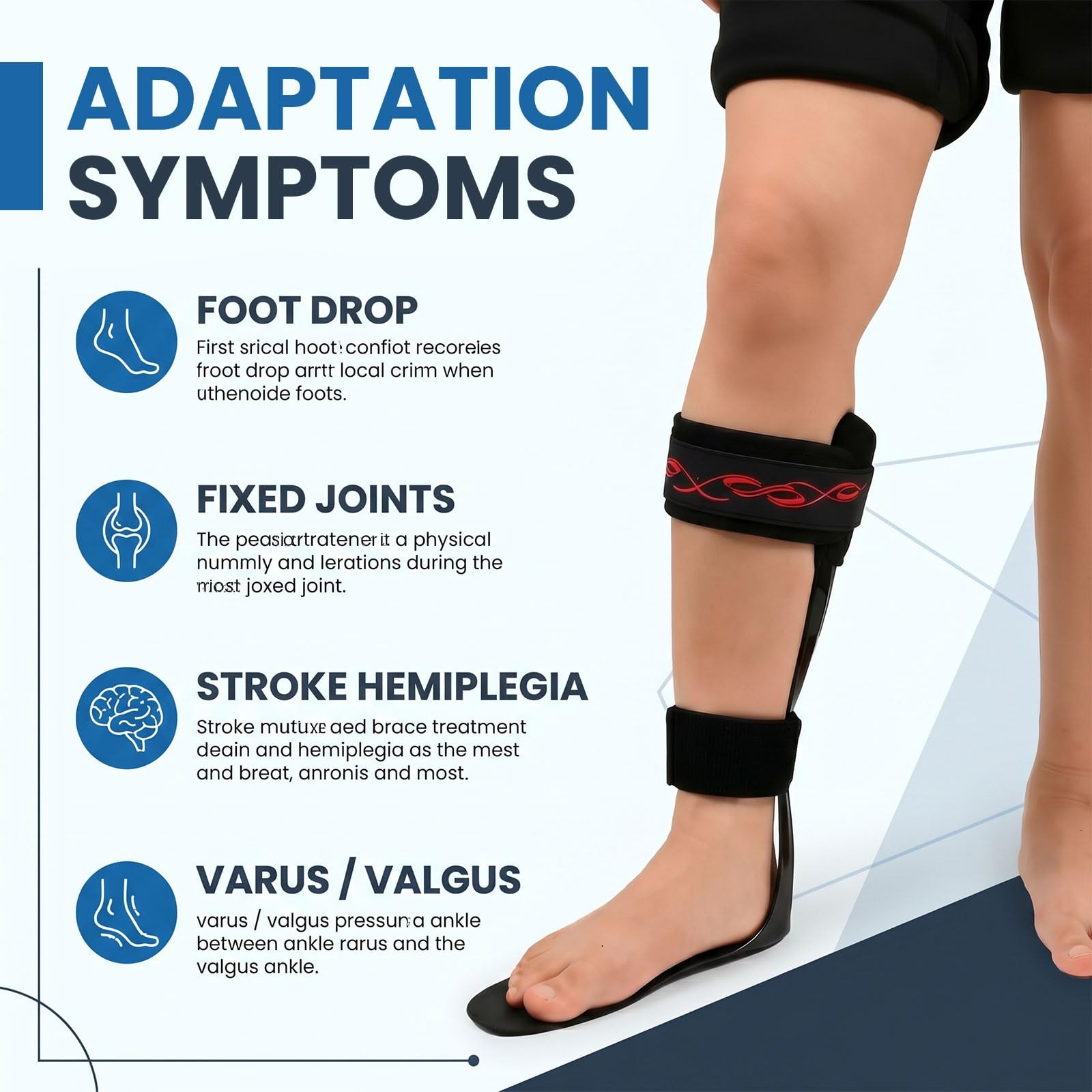 Drop Foot Brace Lightweight Foot Stabilizer Ankle Support Large Left