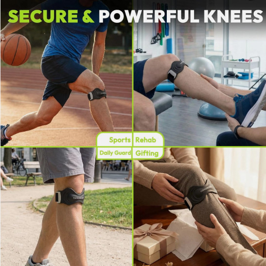 Patellar Tendon Support Strap Adjustable Silicone Knee Brace for Men Women