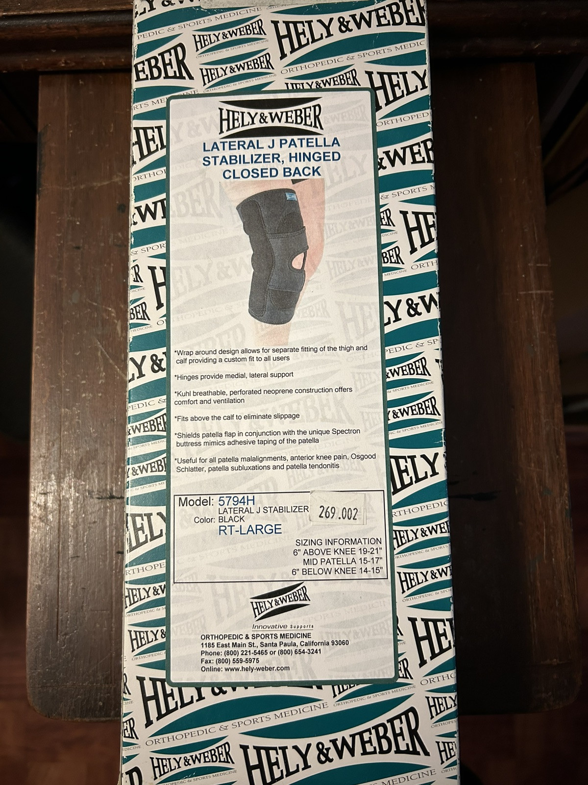 Hely&Weber Lateral J Stabilizer R Knee Brace Size XL-Hinged,Closed Back