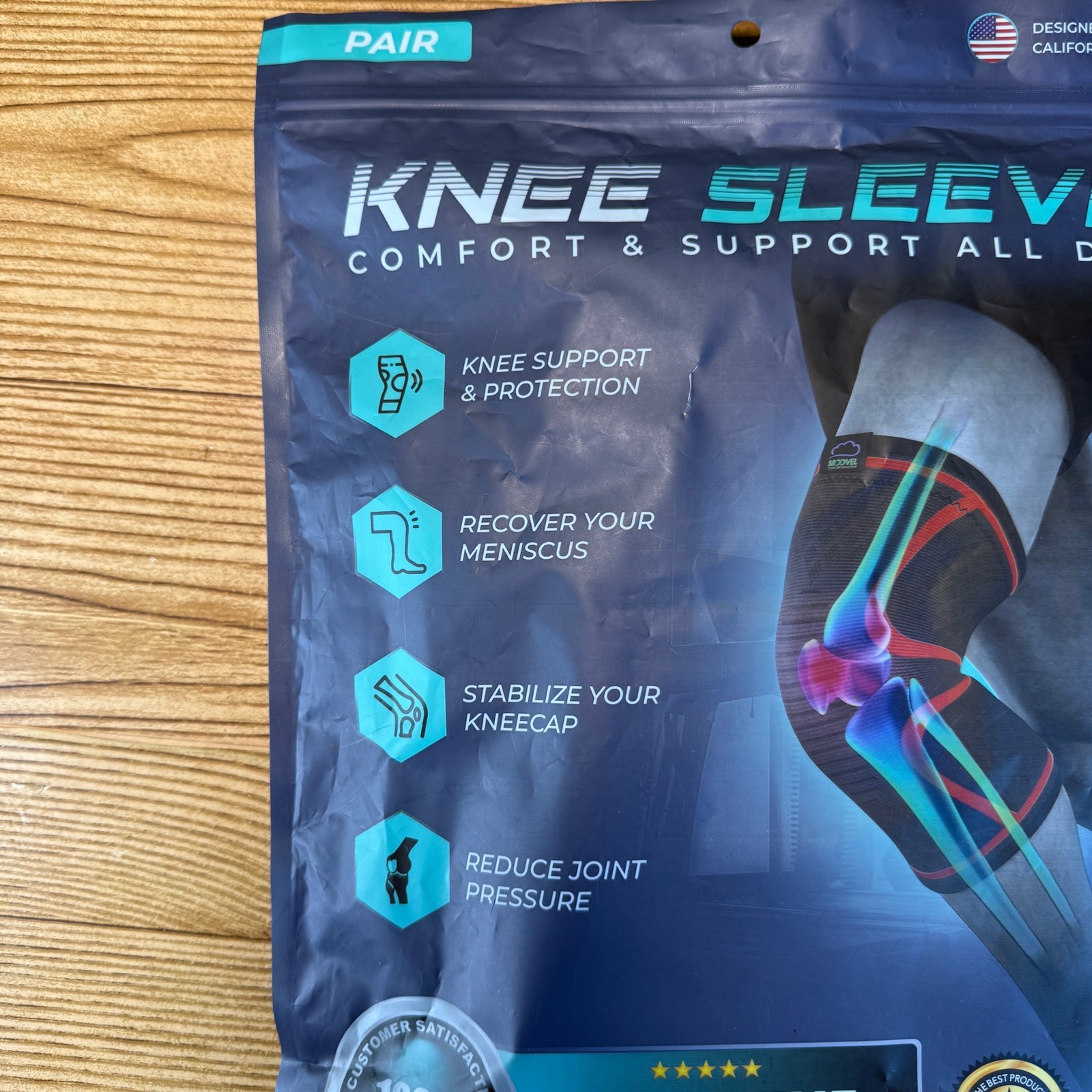 Modvel 2 Pack Compression Knee Brace, Knee Support Sleeve Size XXXL Black