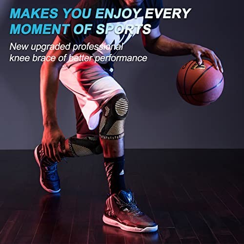 2 Pack Knee Braces for Pain Relief, Compression Sleeves with Gel Pad & Stabilize