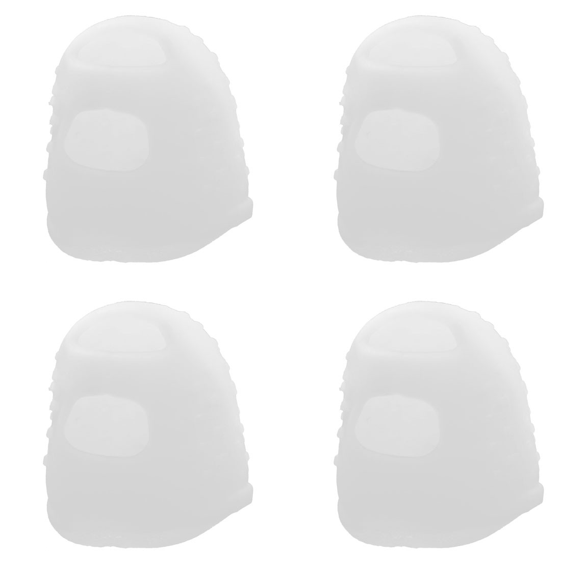 Guitar Ukulele Banjo Bass Silicone Fingertip Finger Picks Protector White 4 Pcs