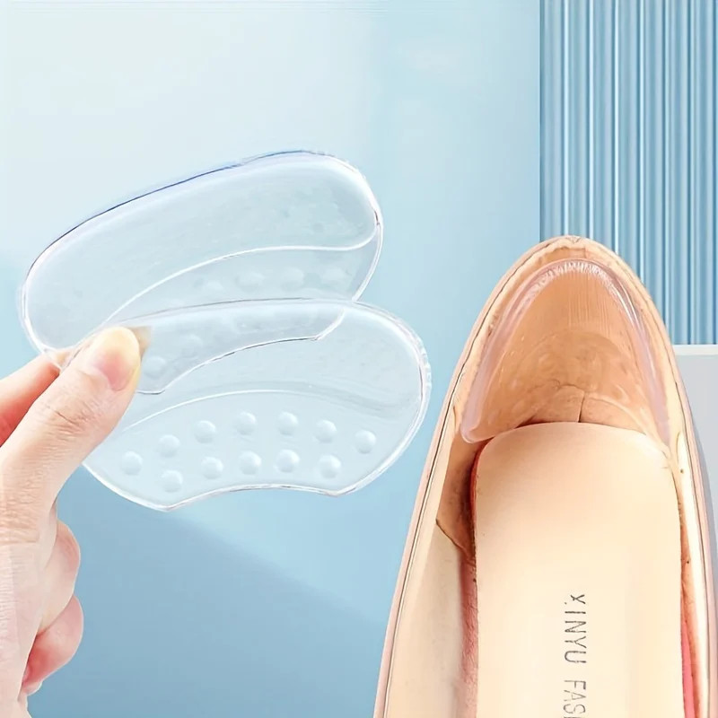 2/4/6-pcs Silicone High-Heel Arch Support Insoles, Anti-Slip Heel Inserts, Rubbe