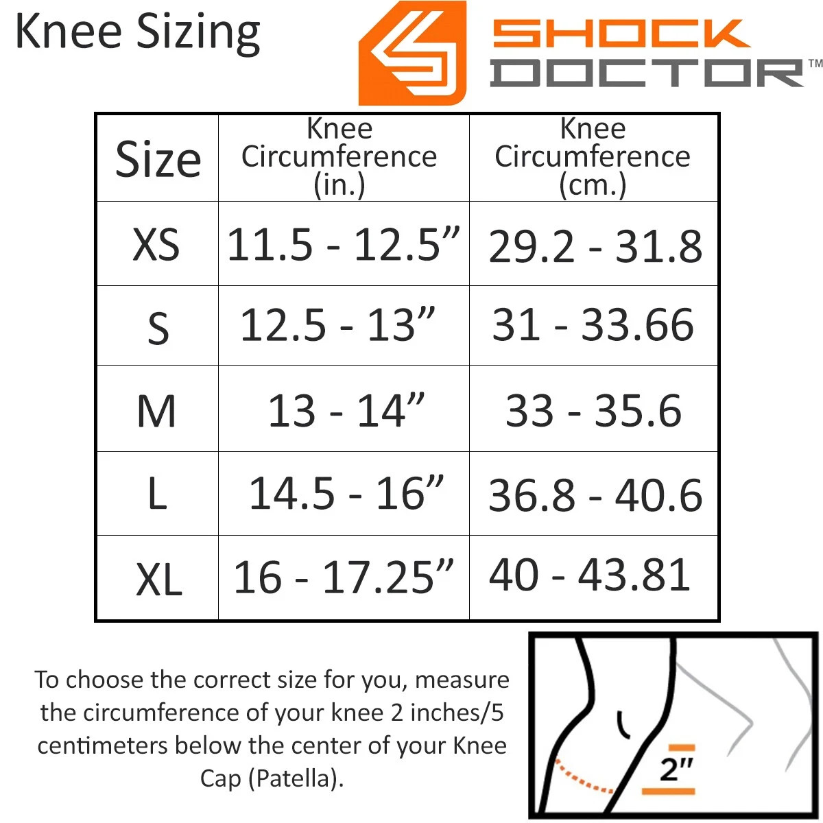 Shock Doctor Knee Brace Compression Sleeve Support XL 14.5-16″ Left/Right Leg
