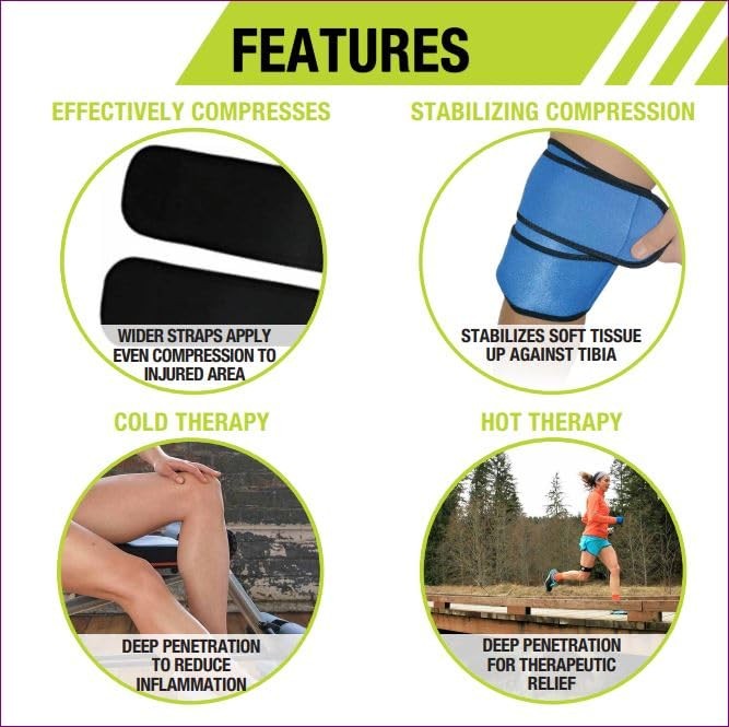Hot/Cold Wrap for Knee and Ankle Blue, The Hot/ Cold Therapy Wrap (Medium)