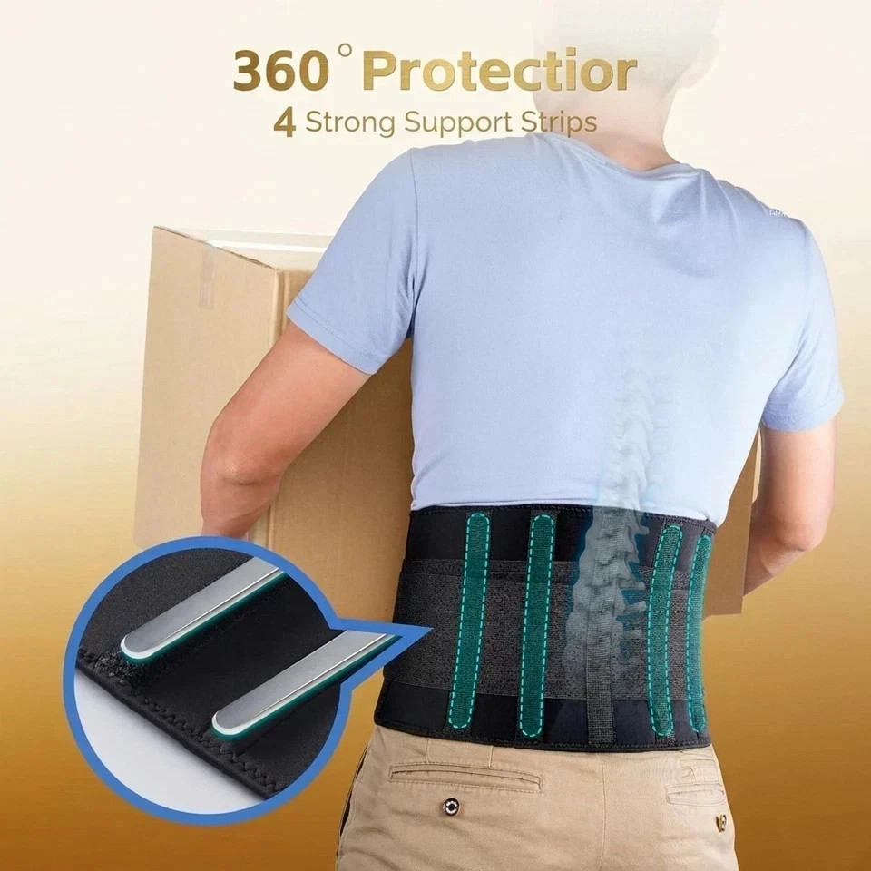 Adjustable Lower Back Support Belt Lumbar Waist Brace for Men & Women