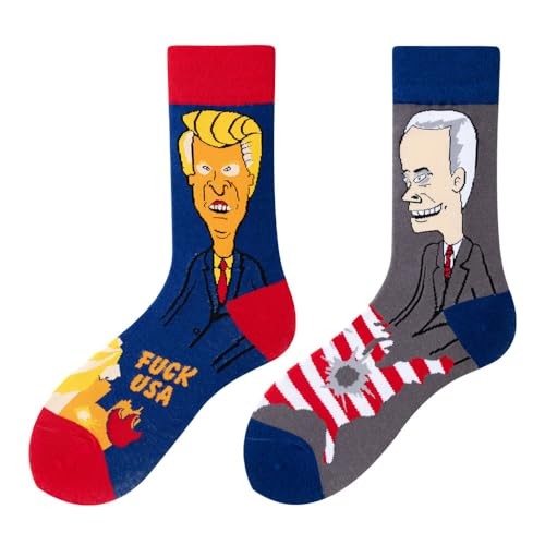Funny Novelty Socks Unisex Unique Asymmetric Left & Right Designs Pattern