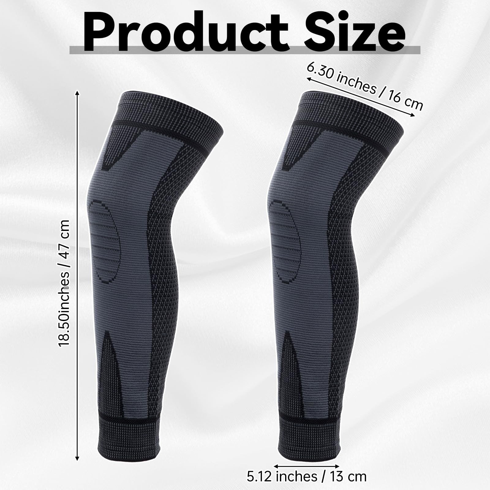 Susade 2 Pcs Full Leg Compression Sleeve Thigh Knee Calf Support Compression…