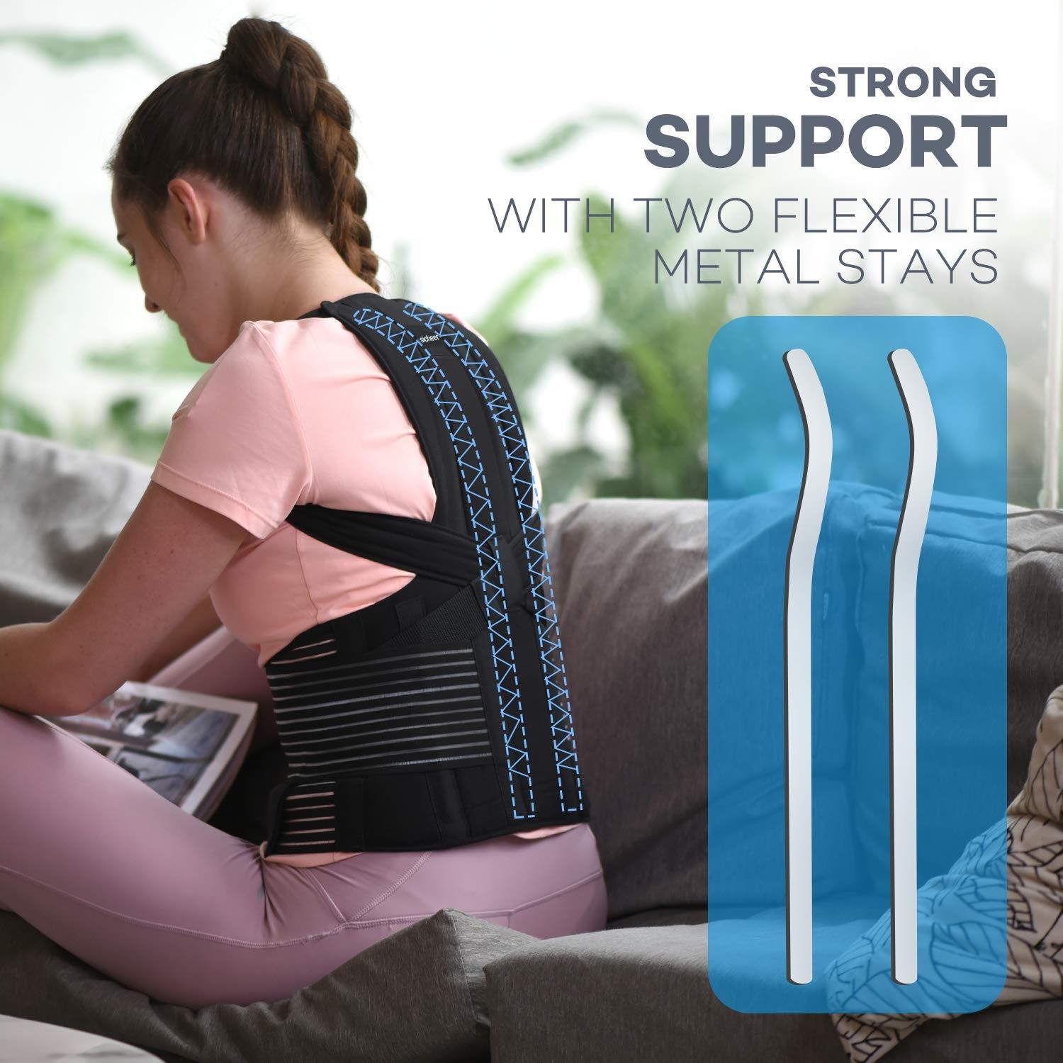 Posture Corrector Back Brace for Men & Women – Shoulder Support Trainer, Large 3