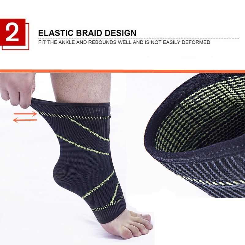 2pcs Ankle Support Brace Stabilizer Compression Sleeve Socks Foot Pain Relief
