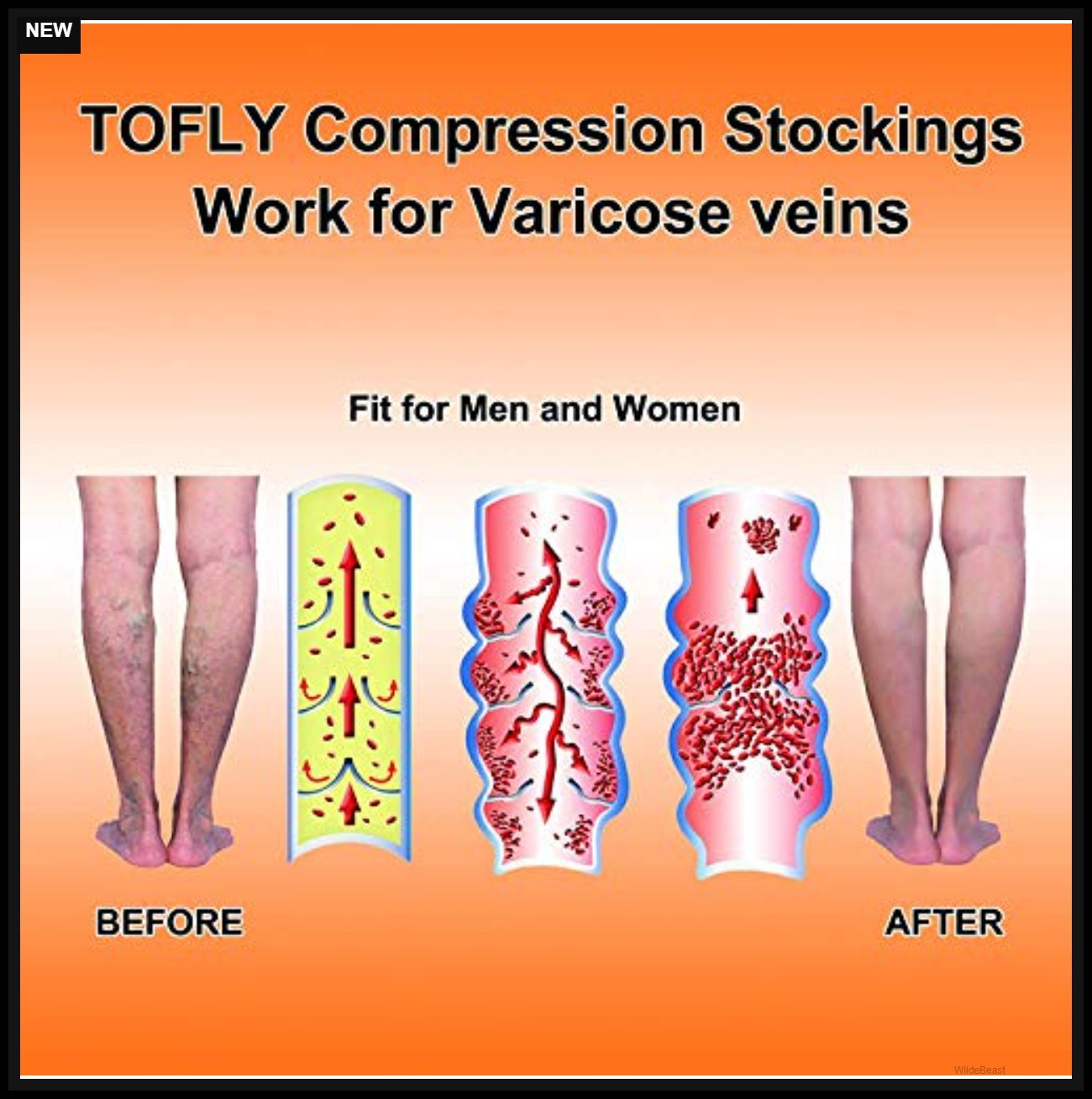 Calf Compression Sleeves 20-30mmHg 1 Pair Footless Breathable Knit for Men