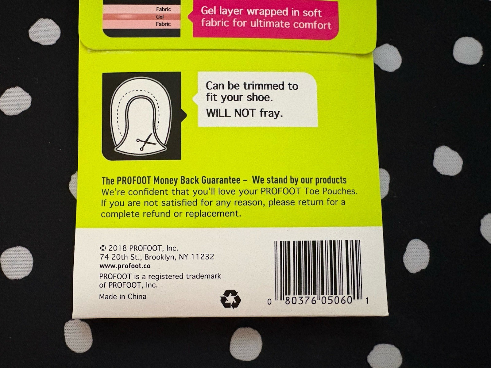 Profoot Toe Pouches for Pain Relief Gel Cushions Tender Toe Protection Fits 6-10