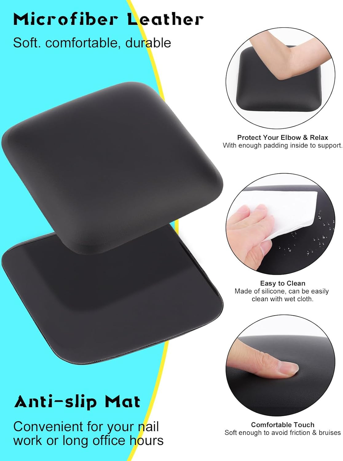 2PCS Nail Arm Rest for Elbows Silicone Elbow Wrist Arm Rest Soft Elbow Rest for