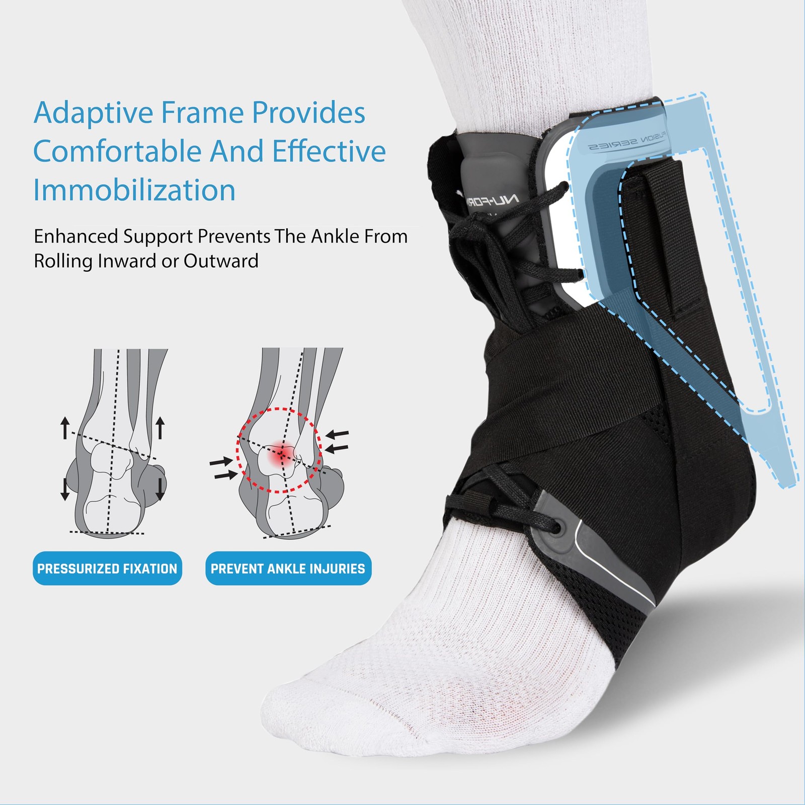 Low Profile Ankle Brace Stabilizer Compression Support for Sports Injury
