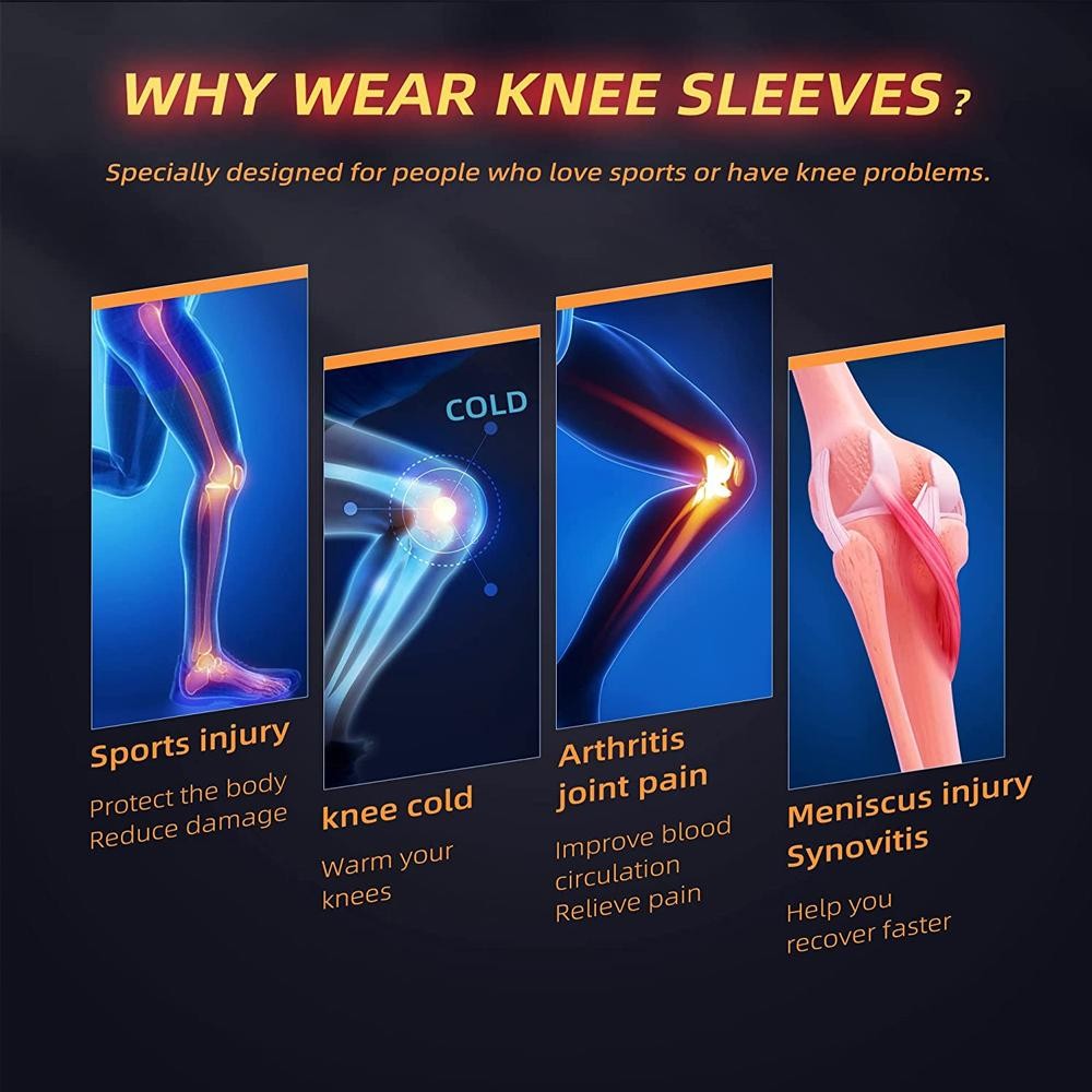 Copper Knee Brace Compression Sleeve for Arthritis Pain Relief Sports Support