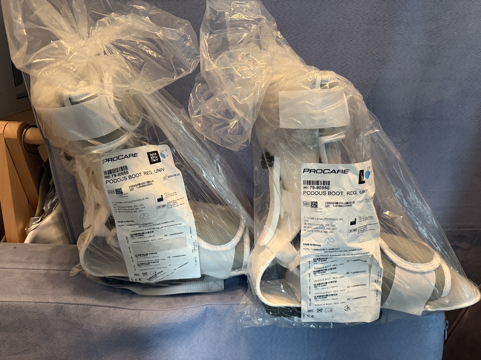 Pair of BRAND NEW: ProCare 79-90550 Podous Boot, Padded Foot Brace, Universal