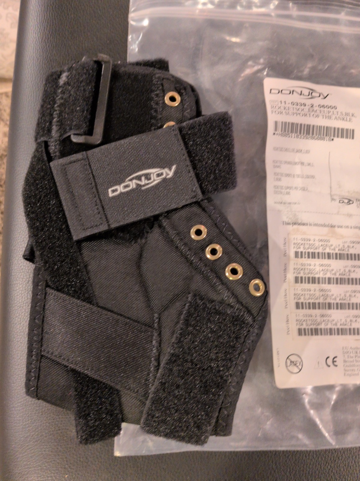 Donjoy Lace Up Ankle Brace, Left, Small, Rocketsoc