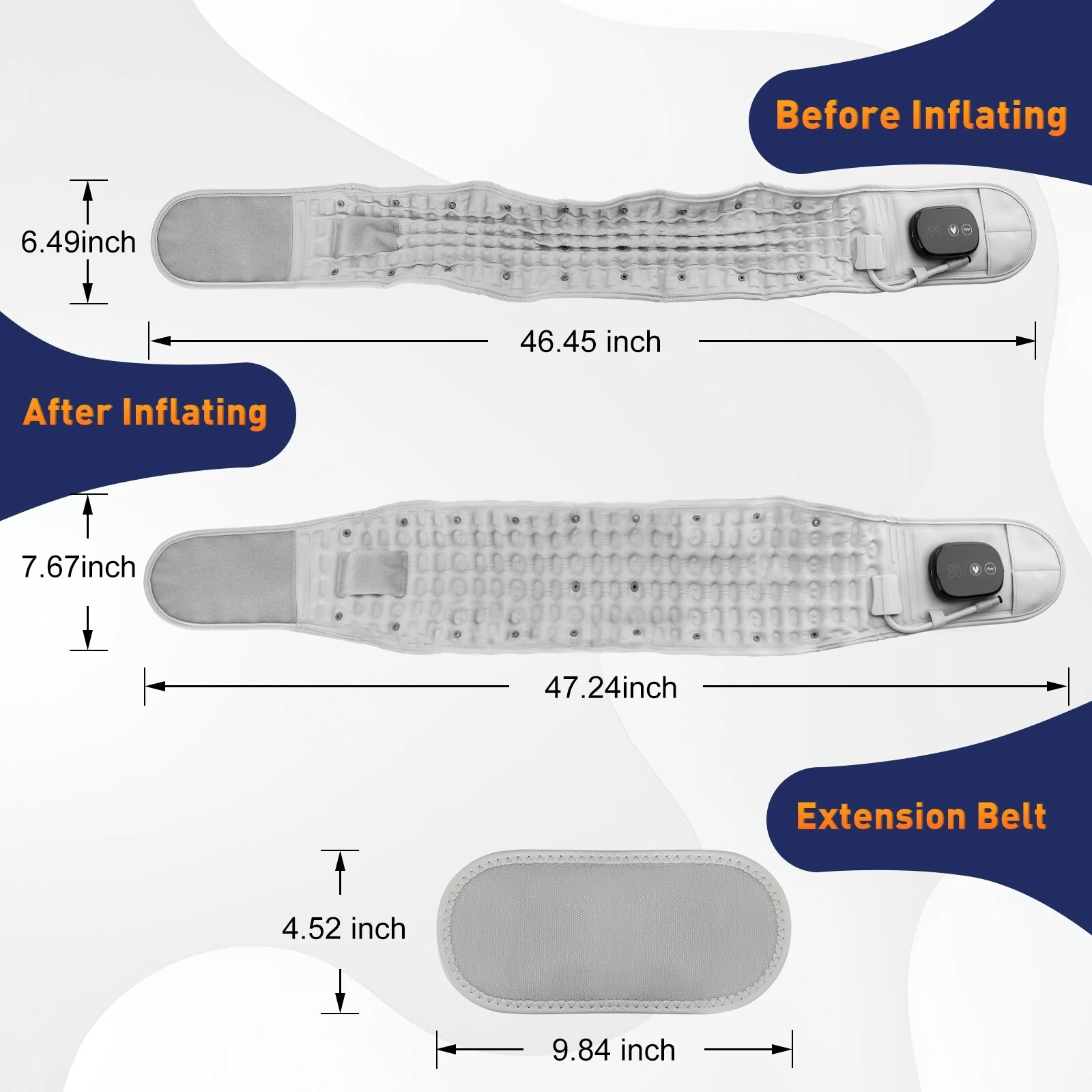 Decompression Inflatable Air Traction Lower Back Belt Sprain Waist Pain Relief