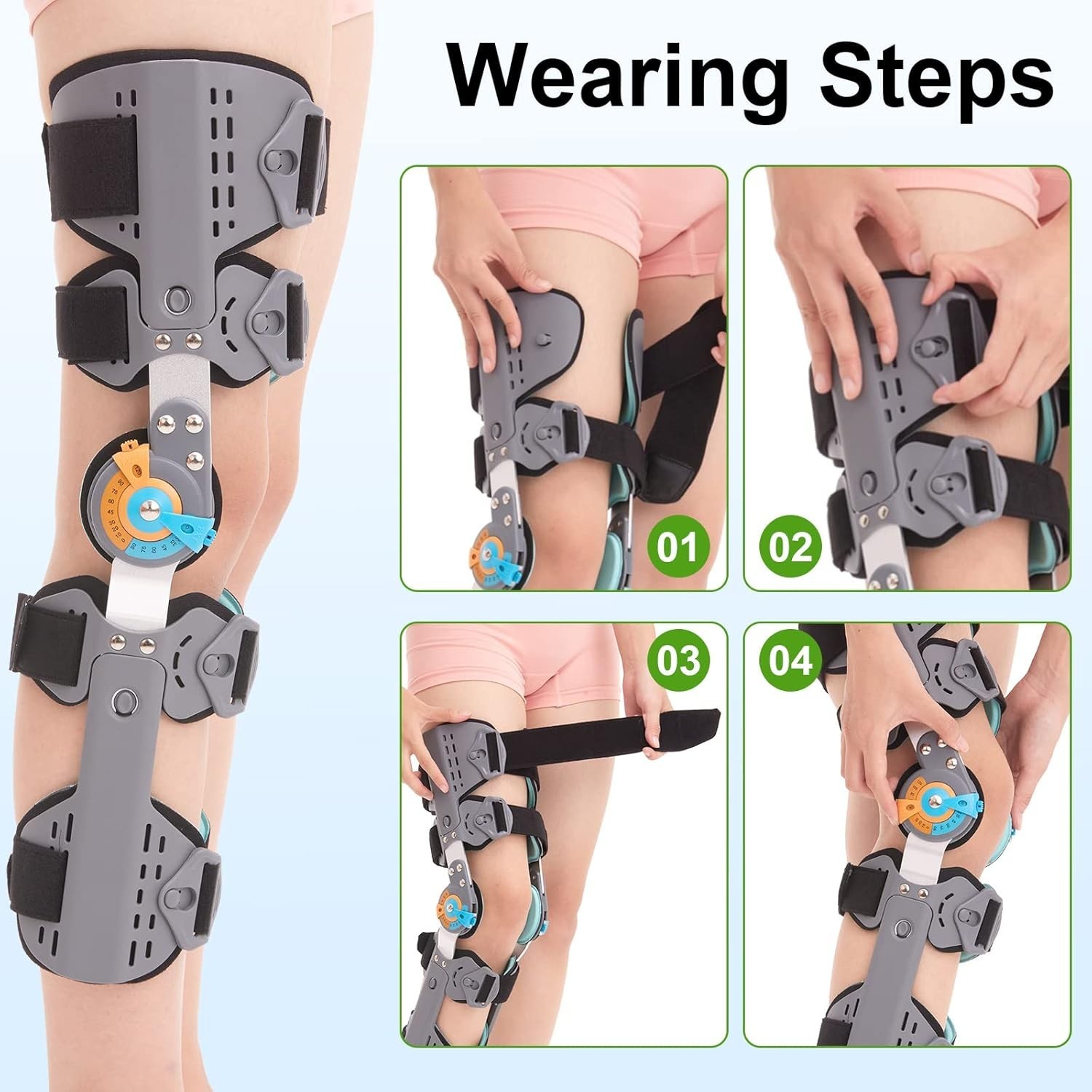 Hinged ROM Post Op Knee Brace Immobilizer Adjustable Knee Immobilizer Support