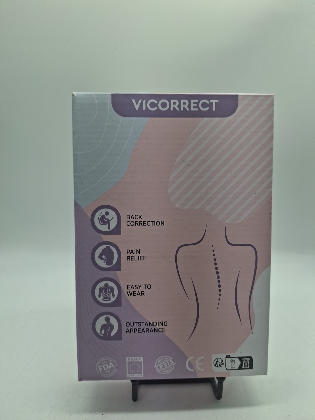 Vicorrect Posture Corrector Women Medium Pink, Adjustable Breathable, NEW