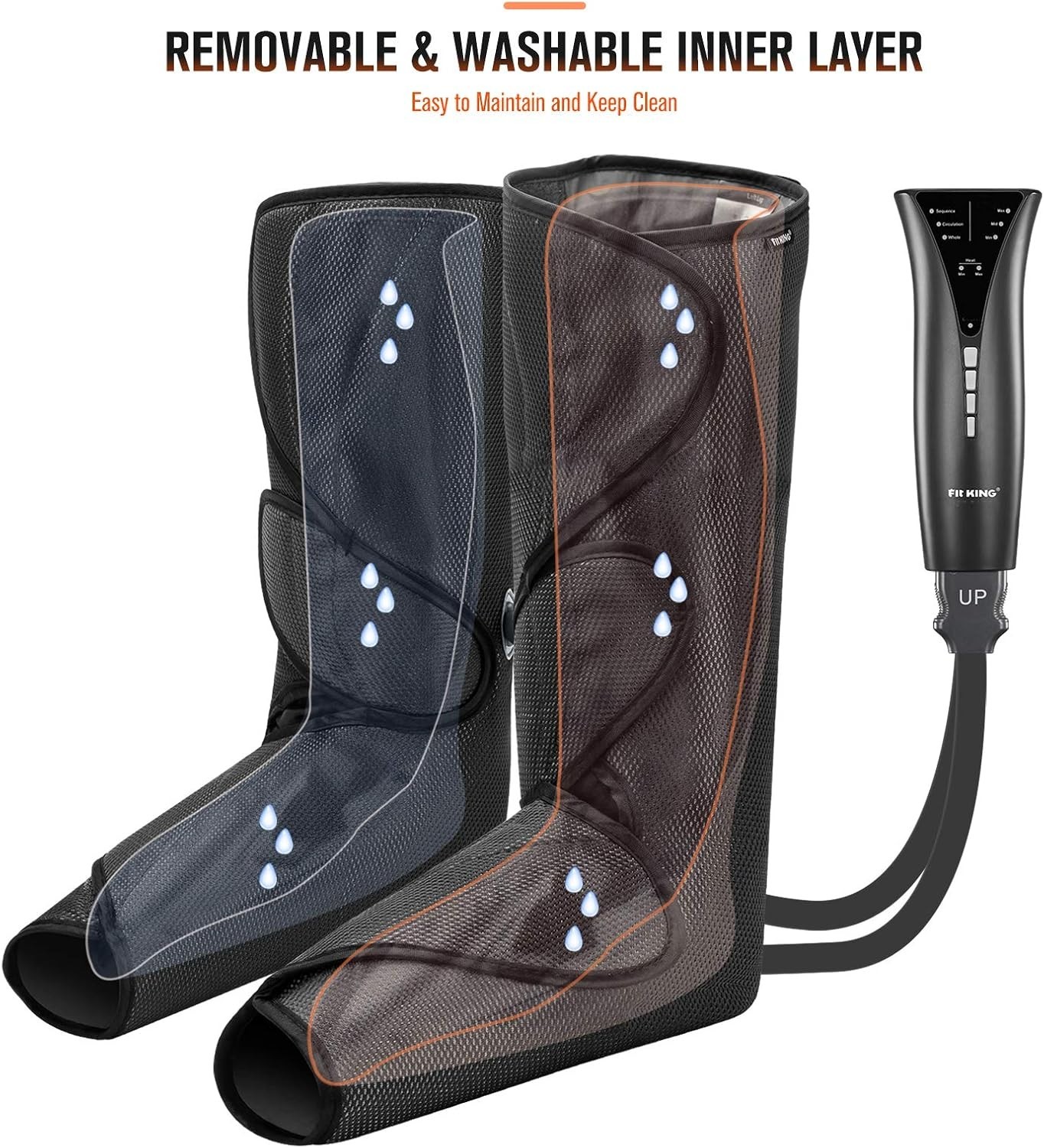 Fit King Air Compression 3 Modes Therapy Device Foot And Leg Massager, FT-057A