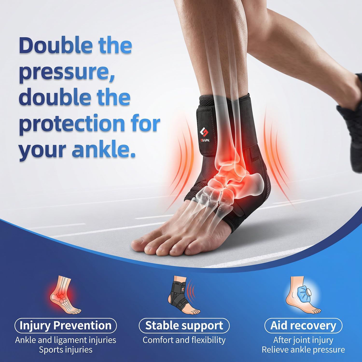 Ankle Brace for Sprained Ankle, Quick Lace up Ankle Brace Support Women Men, Foo