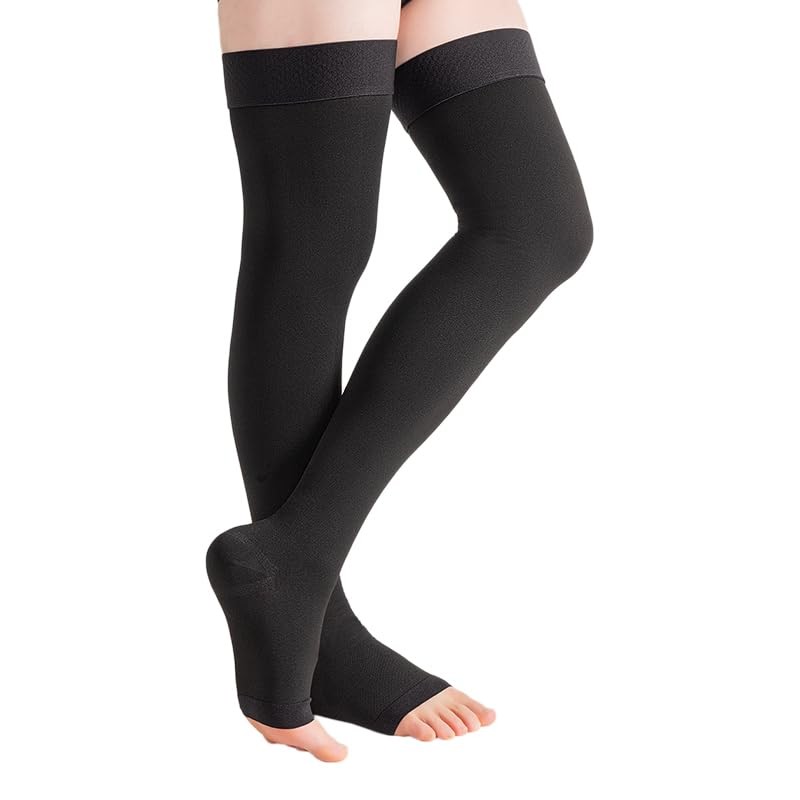 20-30 mmHg Thigh High Compression Socks for Women and Men,Toeless Compression…