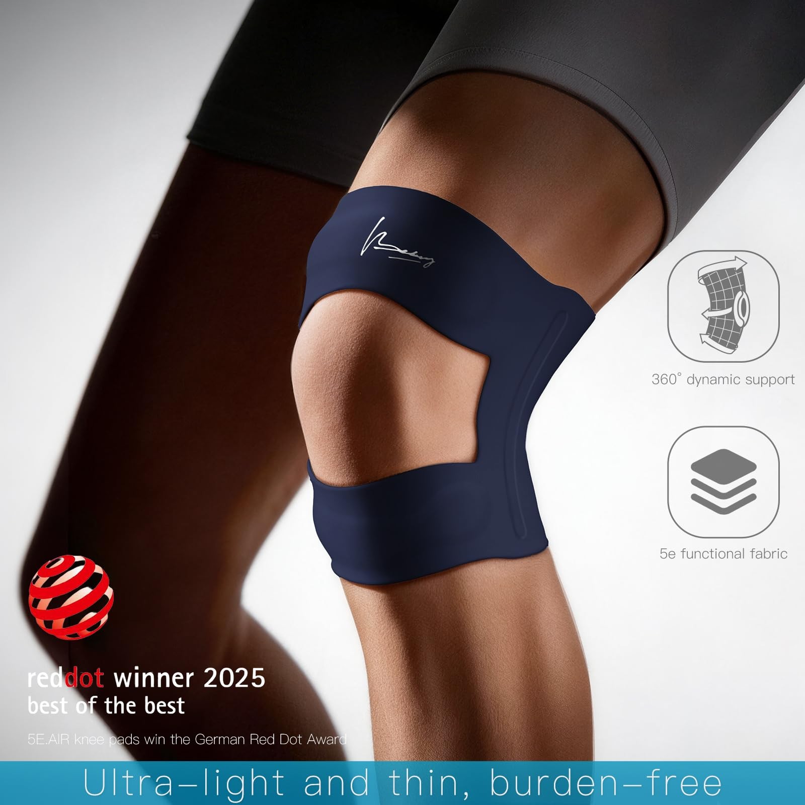 Knee Brace for Women & Men, Ultra-Thin Lightweight, Breathable Adjustable Kne…