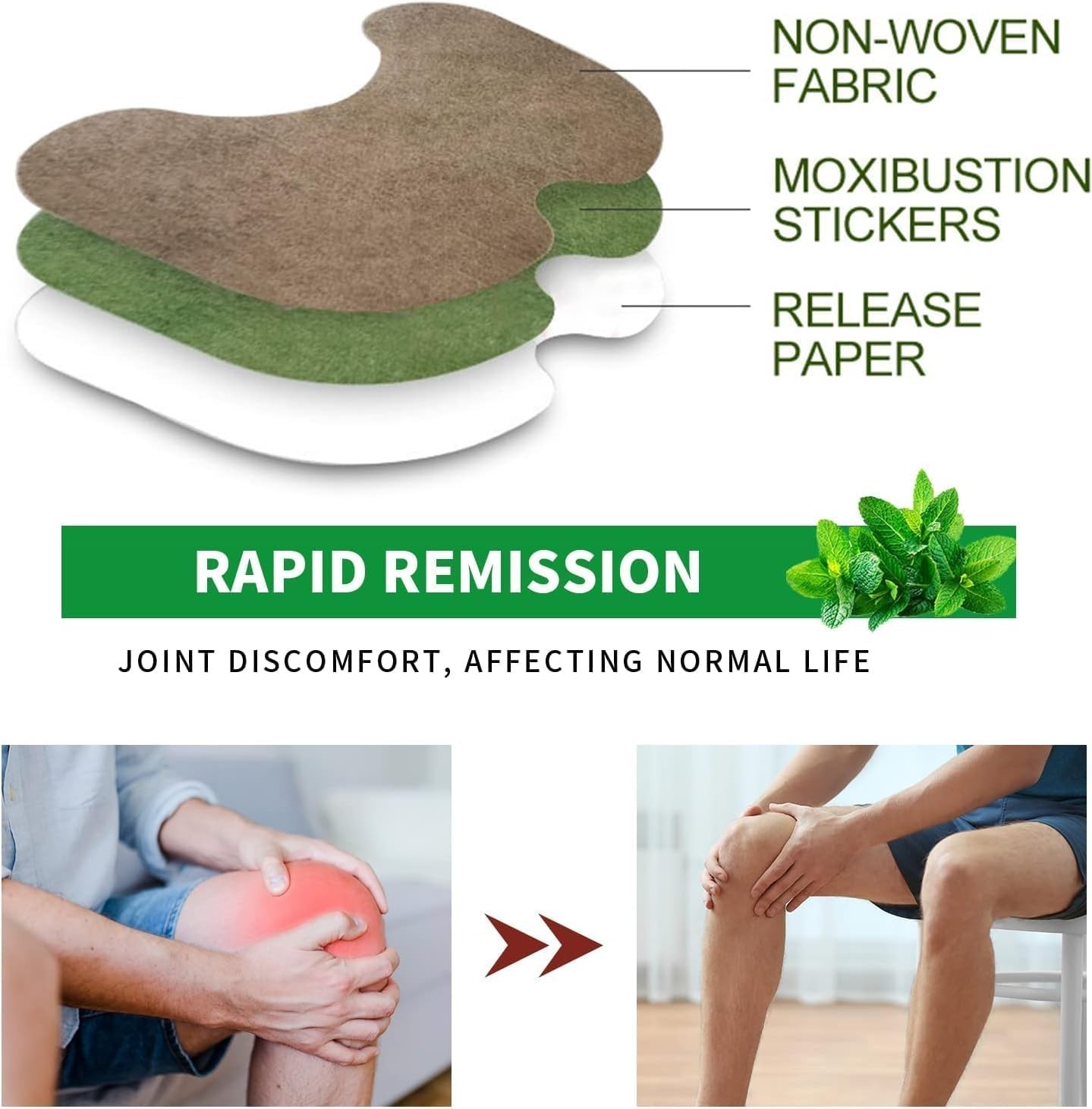 Natural Knee Patch, Joint Patch, Knee Joint Relief Patches 36Pcs