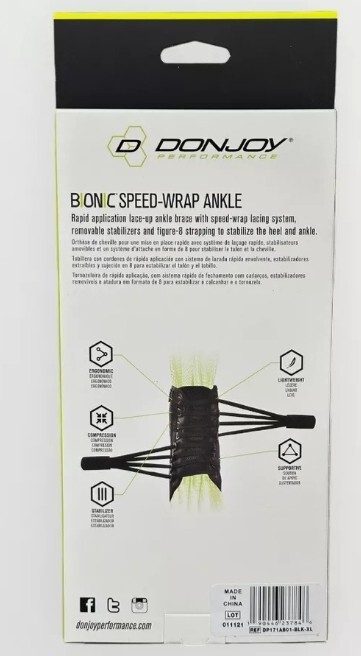 DonJoy Bionic Speed Wrap Ankle Brace – Fits Left Or Right Medium