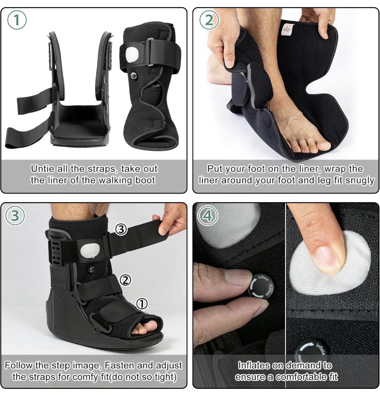 Air Walking Boot Medium Short CAM Walker Fracture Ankle Foot Support