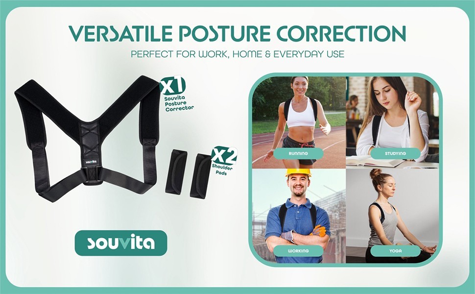 Adjustable Posture Corrector Back Brace Shoulder Support for Men Women Black
