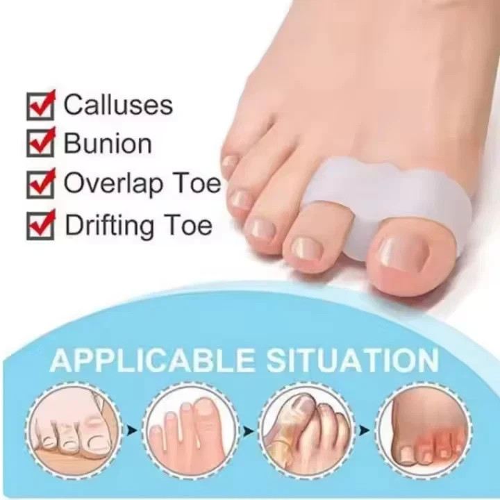 8x Bunion Corrector Toe Separator Gel Sleeve Double Loop Overlapping Toe Relief