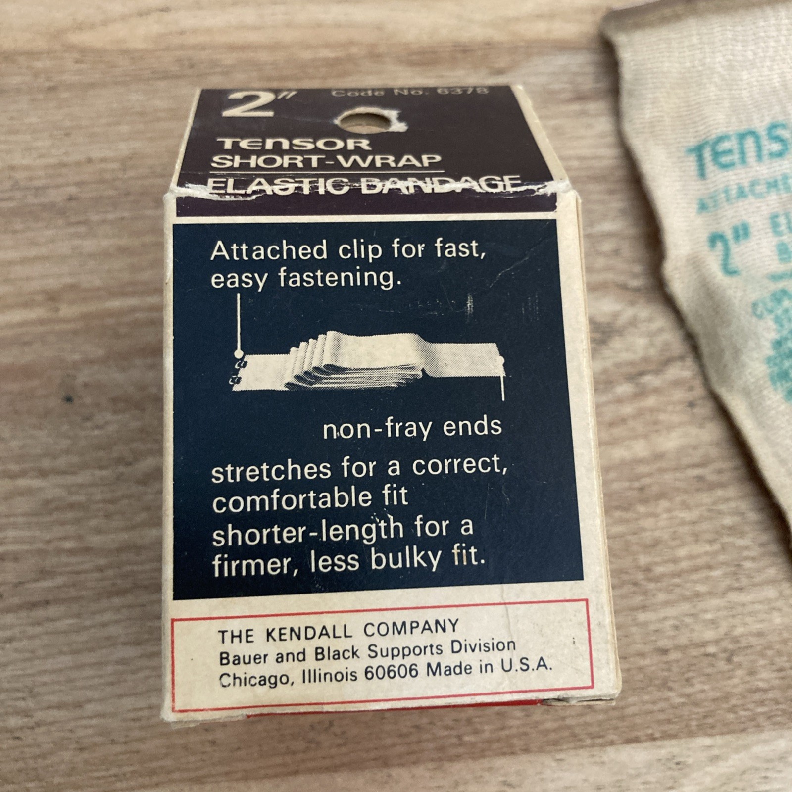Vintage Kendall Tensor Attached Clip 2” Elastic Bandage with Box USA made