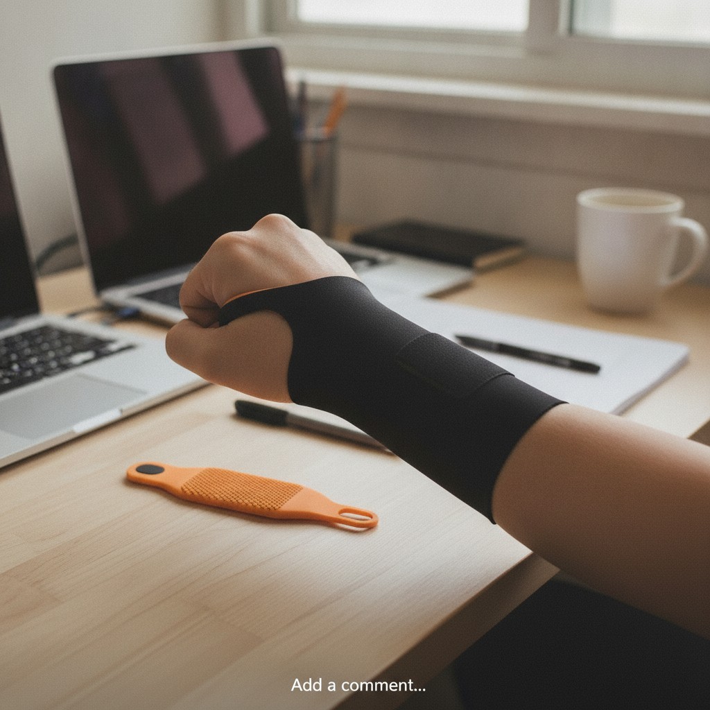Adjustable Wrist Protector with Graphene Therapy for Pain Relief, Large