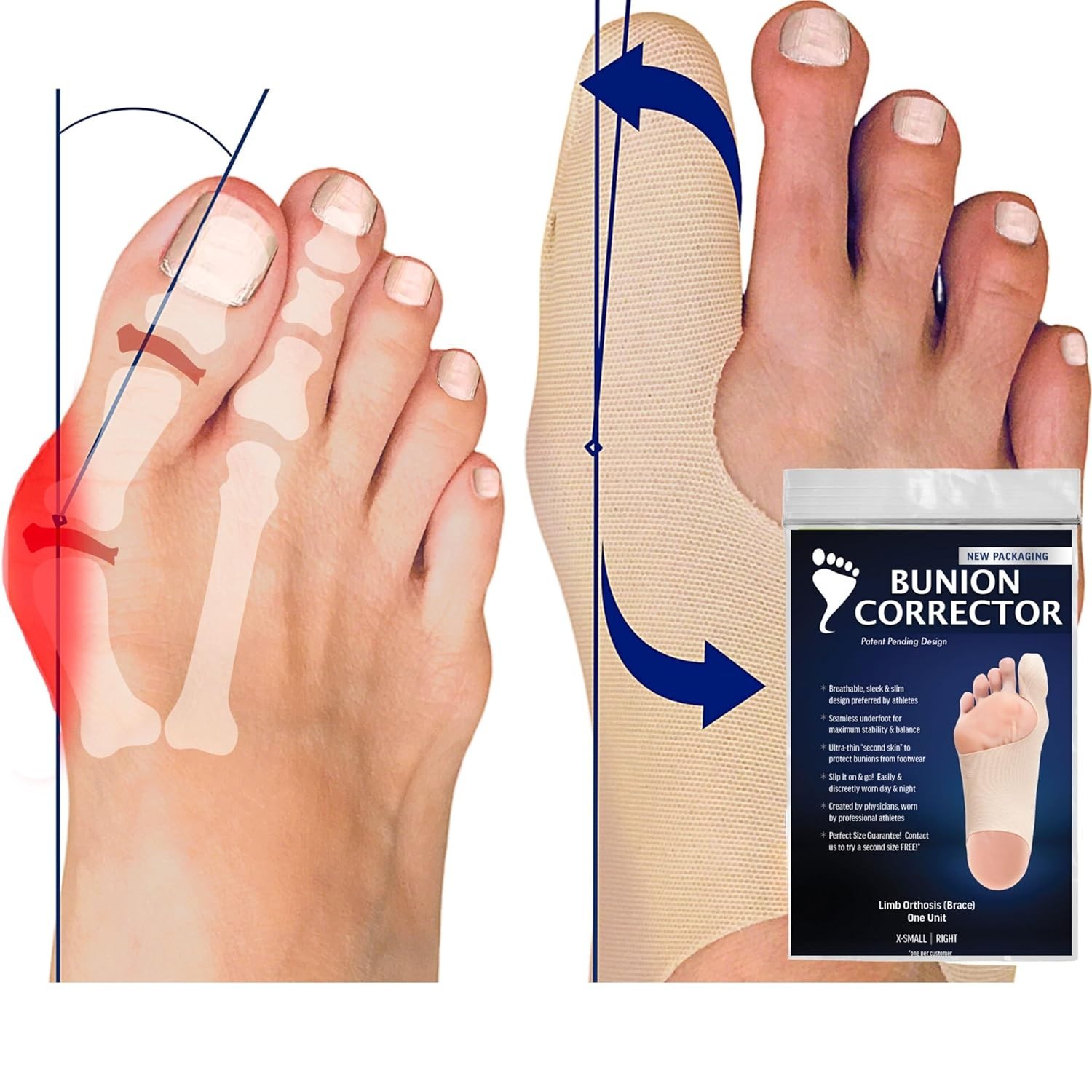 Bunion Corrector for Women Big Toe Straightener. Ultra-Thin Bunion Brace – b3