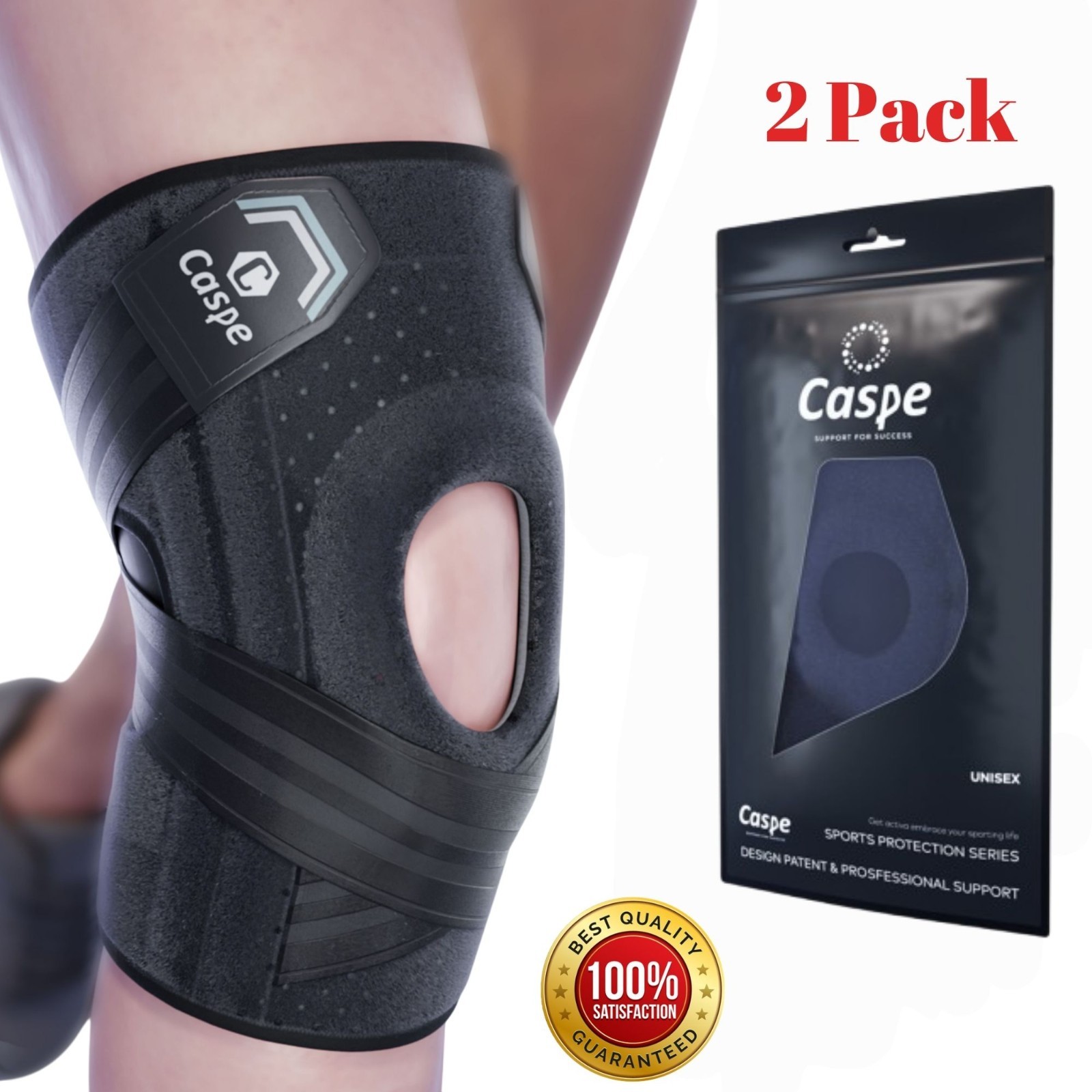 2-Pack Knee Brace Adjustable Compression Support for Sport Joint Pain Arthritis