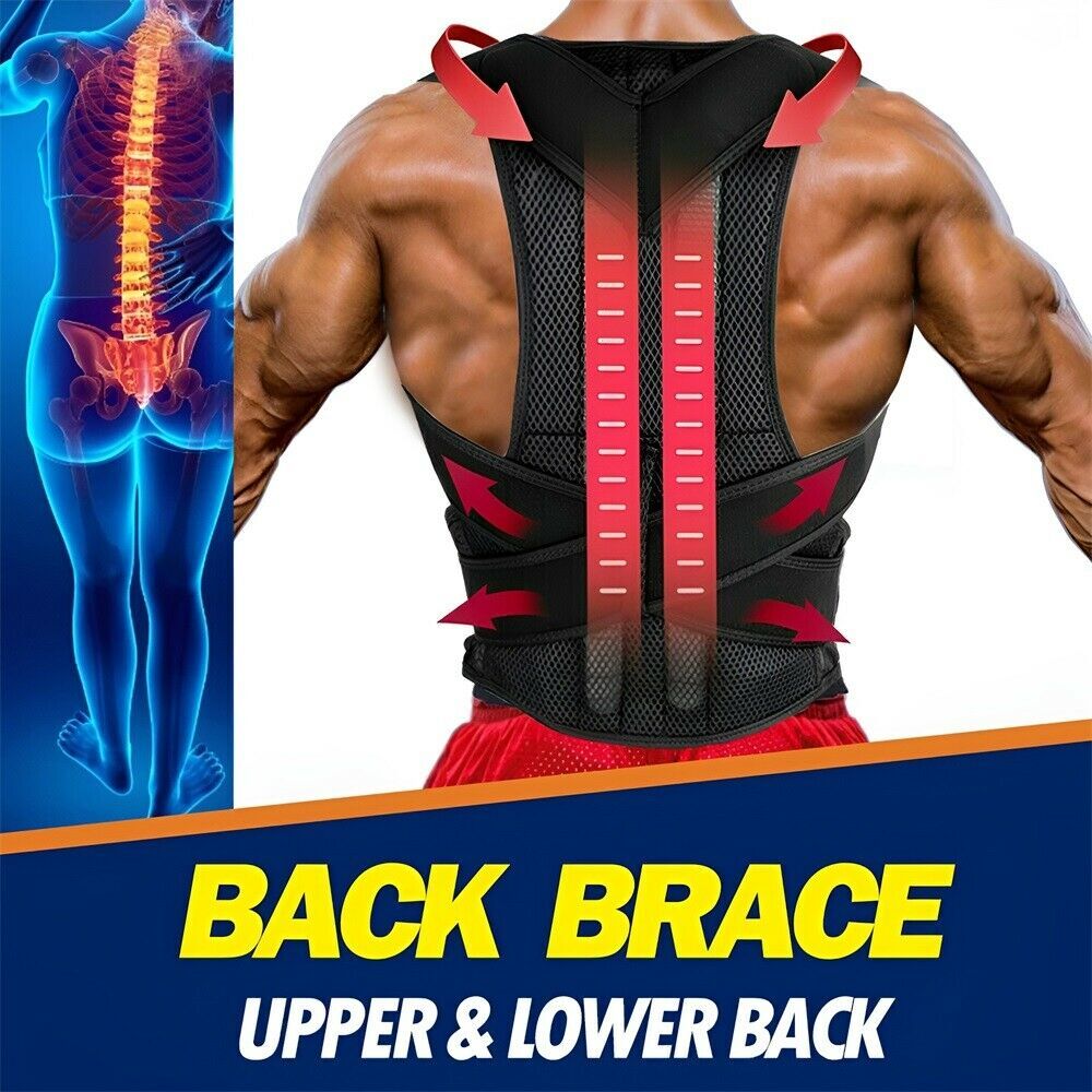 Back Brace Posture Corrector Men Neck And Back Stretcher Lumbar Support Belt